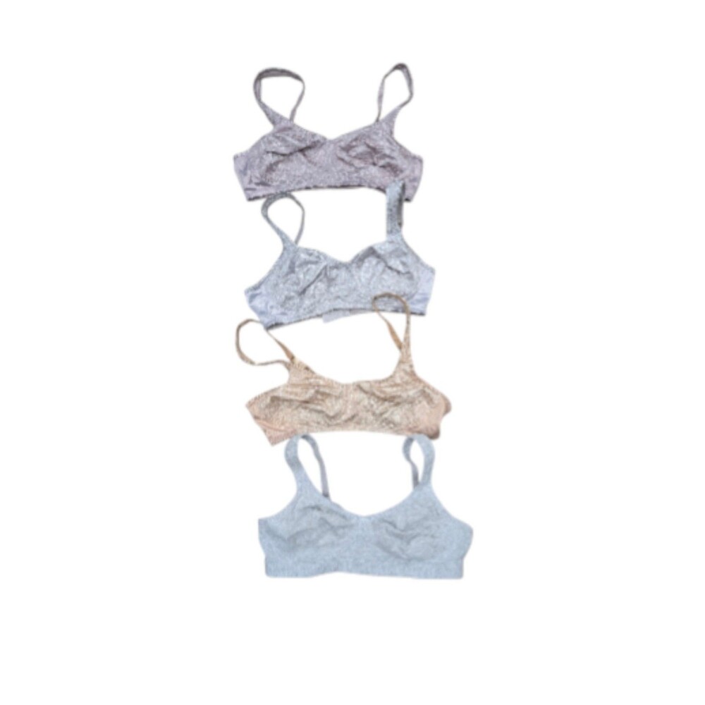 Playtex Cotton Blend Bra 38B 4 Pack Unlined Wire Free Adjustable Strap